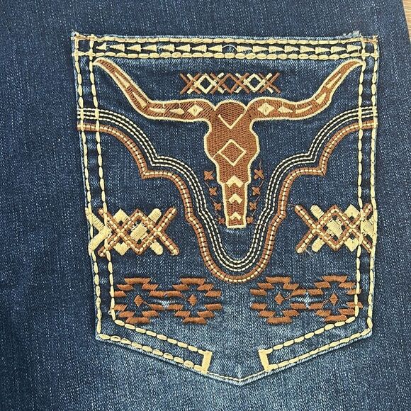 Ace Of Diamond Embroider Pocket Western Cowboy Jeans 36 - Picture 3 of 13